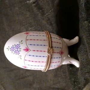 Vintage Painted Porcelain Egg Box
